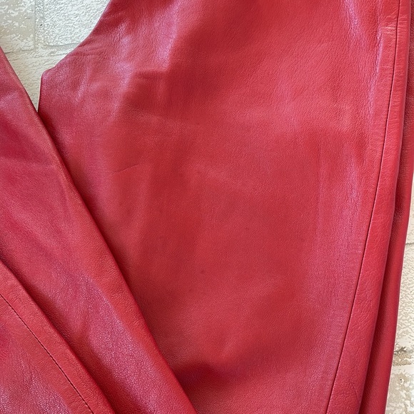 BCBGMaxAzria Red Leather Pants - Picture 4 of 12